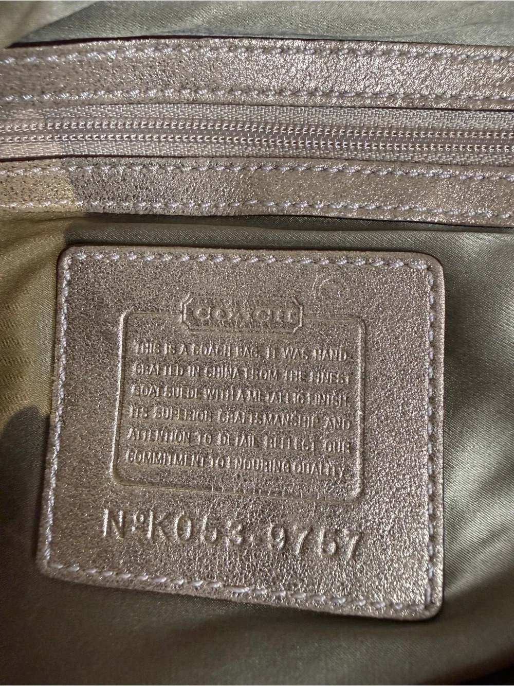 *Coach SoHo Hobo Tortilla Bag Gold Metalic Goat Suede Vintage 2005 9757